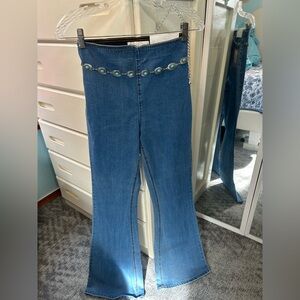 Denim wide leg flare bootcut high waist light wash country rodeo jeans✨